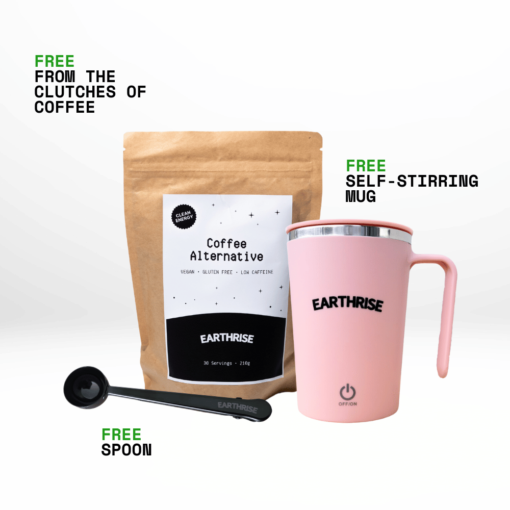 Earthrise Original Blend Starter Kit with free spoon and pink mug