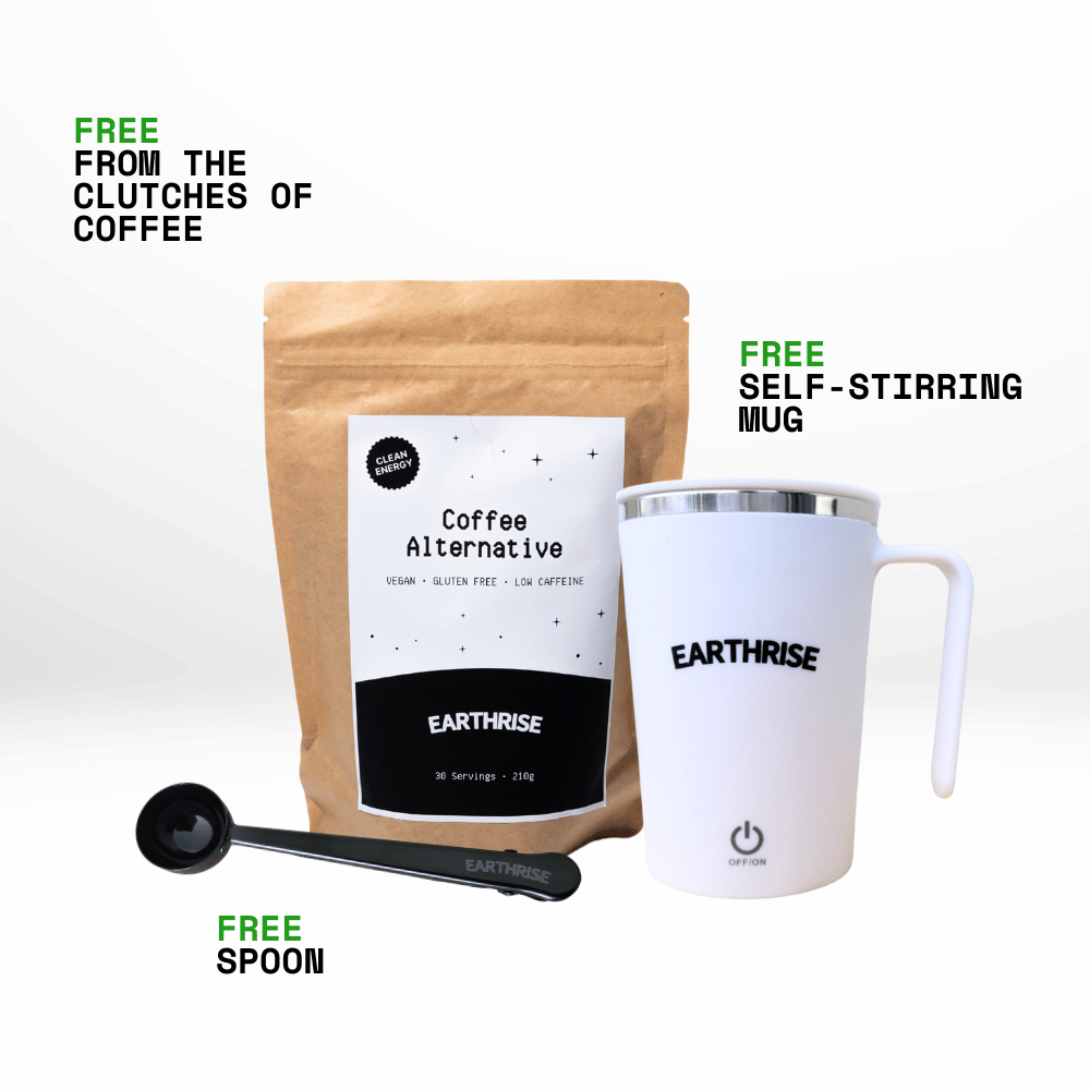 Earthrise Original Blend Starter Kit with free spoon and white mug