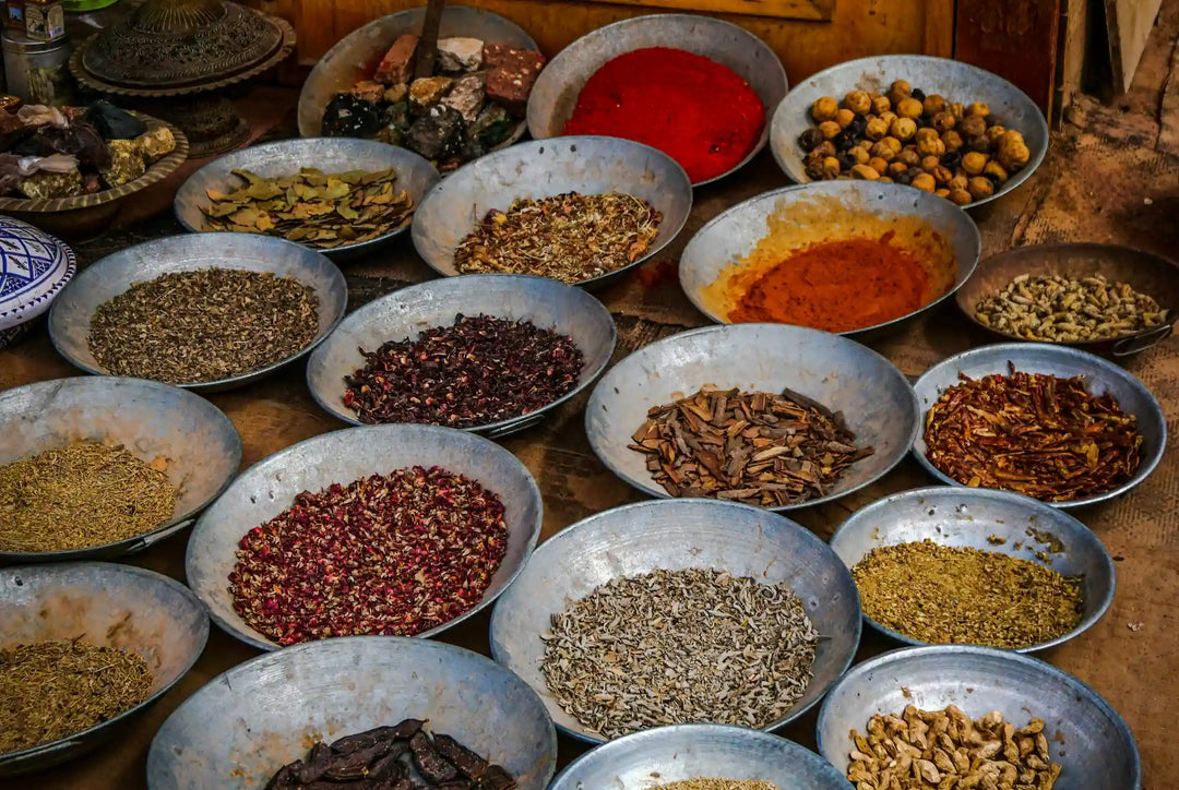 Bowls containing the spices used in Earthrise coffee alternative