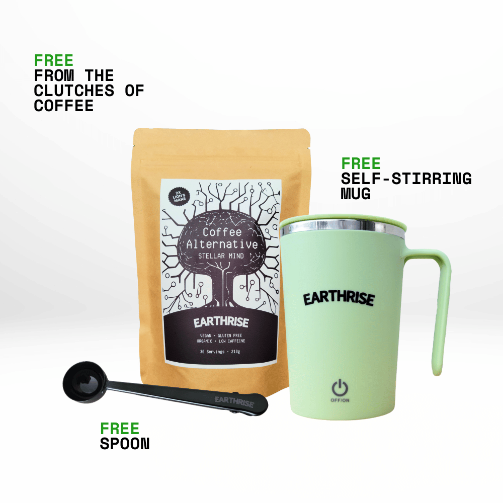 Earthrise Stellar Mind Starter Kit with free spoon and green mug