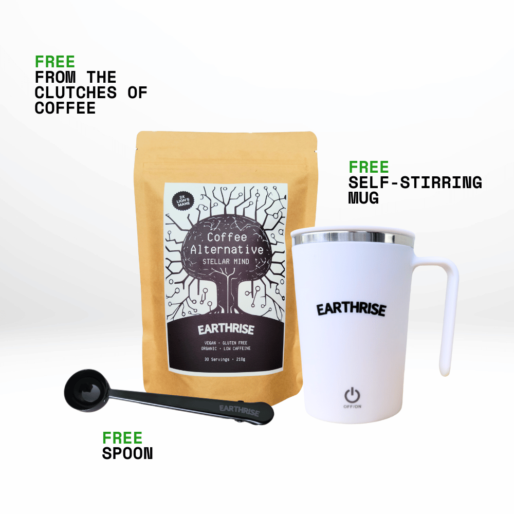 Earthrise Stellar Mind Starter Kit with free spoon and white mug